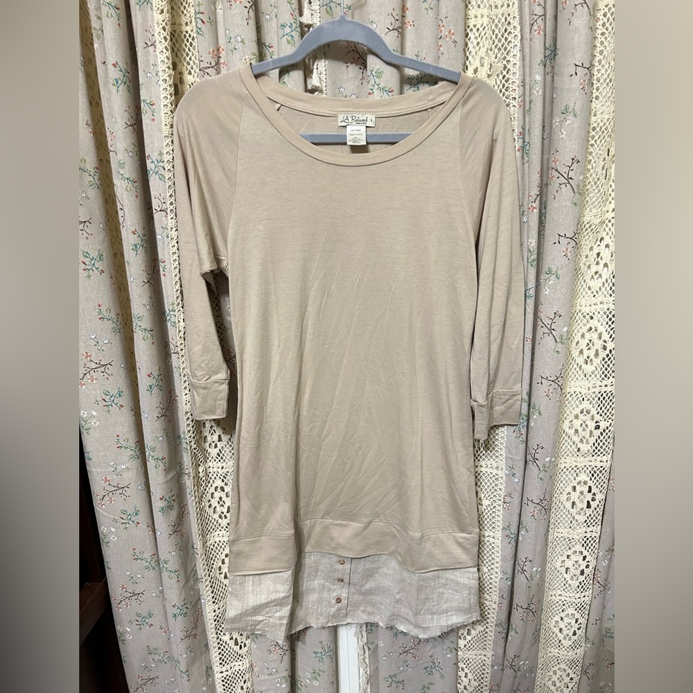 LA Relaxed Tencel & Linen Long Sleeve Dress Size Small NWOT